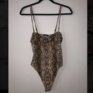 Shein snake skin print bodysuit